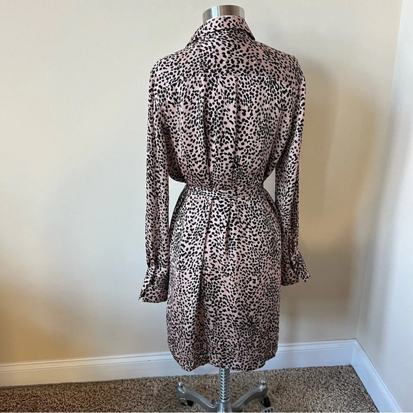 Equipment Femme Temera Leopard print Mini Shirt Dress Blush 17338 - Picture 7 of 14